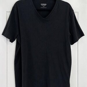 Express Men's Flex Stretch Black V-Neck T-Shirt – XL